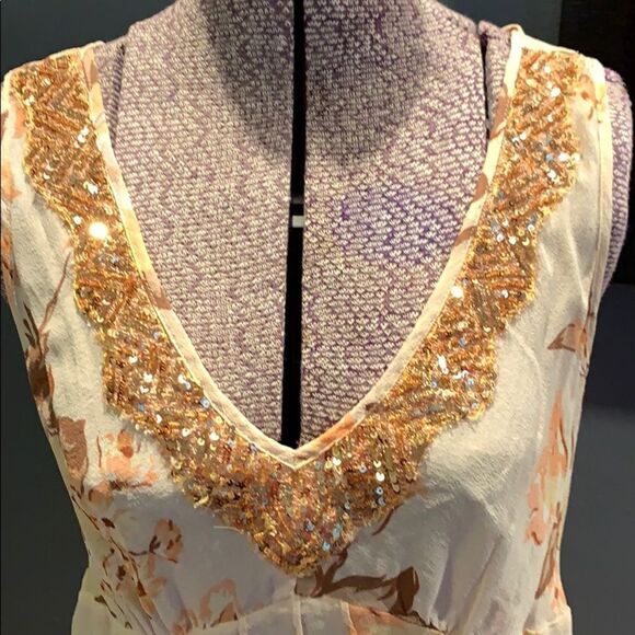Banana Republic sheer floral silk sequined top, 4 - Picture 2 of 6